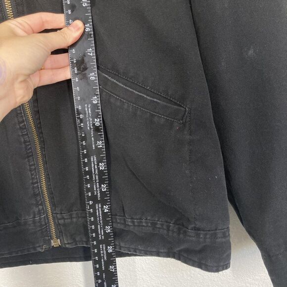 HUF Barlow Jacket  Mens S Black Corduroy Collar Quilted Lined Worldwide Zip Up - Picture 7 of 16